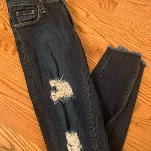 Just Black indigo frayed jeans